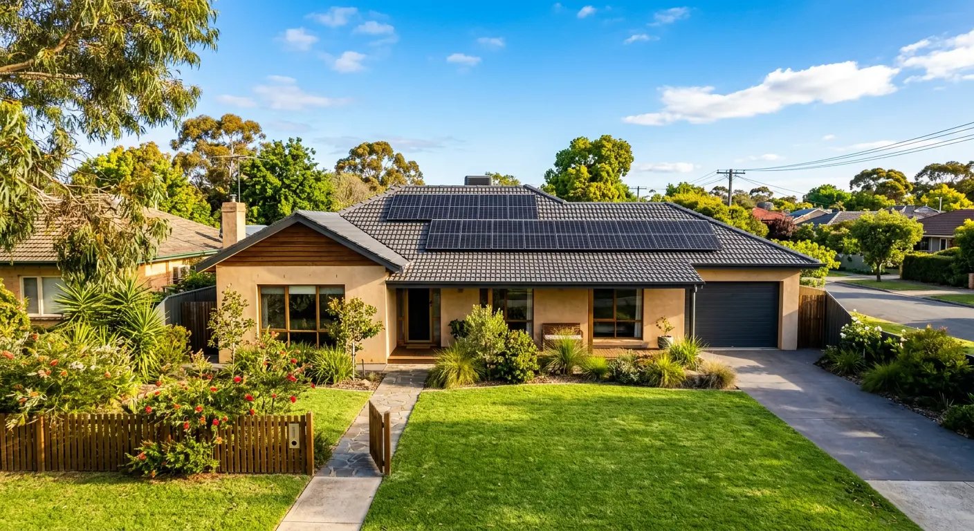 Solar panels on Australian home